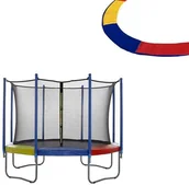 Akcesoria do trampolin - Springos Siatka do trampoliny wewnętrzna z osłoną na sprężyny 305 cm 10 FT 6 słupków multikolor TSN-10FT 6N INS 305+305 CM MULTI - miniaturka - grafika 1