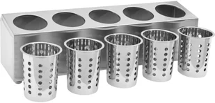 vidaXL Pojemnik na sztućce, 5 przegród, prostokątny, stal nierdzewna vidaXL - Akcesoria do sztućców - miniaturka - grafika 6