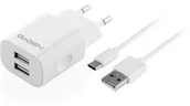 Ładowarki do telefonów - goGEN Ładowarka sieciowa ACH 205 C 2x USB 2A + USB-C kabel 1m ACH205CW) Biała - miniaturka - grafika 1
