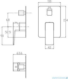 Omnires Parma zestaw podtynkowy natryskowy chrom/biały SYSPM16ACRB | - Baterie podtynkowe Omnires Parma zestaw podtynkowy natryskowy chrom/biały SYSPM16ACRB | - Baterie podtynkowe - miniaturka - grafika 2