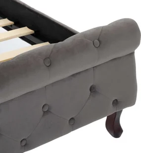 vidaXL Lumarko Rama łóżka, szara, tapicerowana aksamitem, 90 x 200 cm 288557 - Łóżka - miniaturka - grafika 7