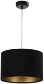 Lampy sufitowe - Koncept BPSKONCEPT Lampa wisząca welurowa czarny złoty tkanina pcv Gloria 30 BPS 010-009-30CM - miniaturka - grafika 1