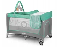 Łóżeczka i kojce - Lionelo ŁÓŻECZKO TURYSTYCZNE DWUPOZIOMOWE SKŁADANE KOJEC FLOWER TURKUSOWE 658784 - miniaturka - grafika 1