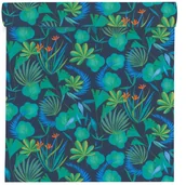 Tapety - Rasch Tapeta w kwiaty 466607 granatowa winylowa na flizelinie - miniaturka - grafika 1