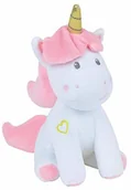 Maskotki i pluszaki - Jemini 023741 pluszowy jednorożec +/- 19 cm z grzechotką, biało-różowy 023741 - miniaturka - grafika 1