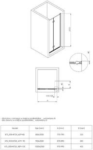 Deante Kerria Plus Drzwi składane 80x200 cm + profil czarny mat/szkło transparentne KTSXN42P+KTSN00X - Ścianki i drzwi prysznicowe - miniaturka - grafika 5