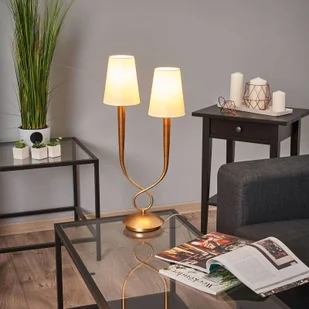 Mantra Iluminación Lampa stołowa Paola 2-punktowa złota - Lampy stojące - miniaturka - grafika 3