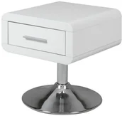 Szafki nocne - AC Design Furniture 47909 stolik nocny Josefine z 1 szufladą, biały wysoki połysk 47909 - miniaturka - grafika 1