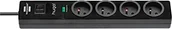 Przedłużacze i rozgałęźniki - Brennenstuhl Listwa zasilająca firmy z ochroną przed przepięciem, 4 gniazd, czarny 1150611604 - miniaturka - grafika 1