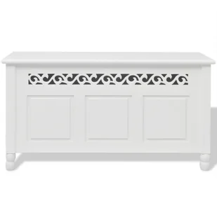 vidaXL vidaXL Ławka w stylu barokowym biała z MDF - Ławki do przedpokoju - miniaturka - grafika 5