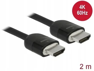 Delock Kabel HDMI 4K 60Hz M/M potrójnie ekranowany premium 2m czarny 84964 - Kable - miniaturka - grafika 2