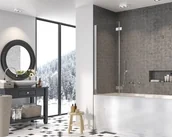 Parawany nawannowe - Radaway Nes PND I  lewy 110x200 chrom przejrzyste 10010110-01-01L - miniaturka - grafika 1