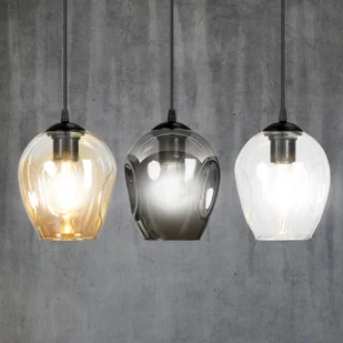 EULUNA Lampa wisząca Starla prosta 3-pkt. grafit/bursztyn - Lampy sufitowe - miniaturka - grafika 2