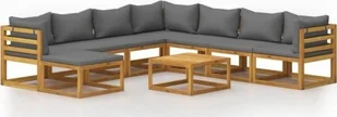 vidaXL 9-cz zestaw wypoczynkowy do ogrodu poduszki drewno akacjowe 3057620 - Meble ogrodowe - miniaturka - grafika 2