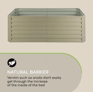 Blumfeldt Blumfeldt High Grow Straight Grządka podwyższona 180 x 60 x 90 cm 970 l stal ocynkowana kolor beżowy GDMB4-Highgrow-St-BG - Pozostałe akcesoria do uprawy roślin - miniaturka - grafika 5