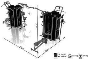 Marbo Sport Wieża 9-stanowiskowa MAXI MP-T003 - Atlasy do ćwiczeń - miniaturka - grafika 2