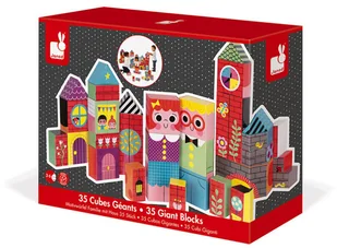 Janod Ogromne klocki 2 w 1 Domki i postacie 35 elementów, 3797-0 - Klocki - miniaturka - grafika 3