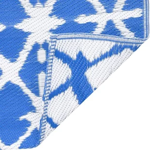 VidaXL Dywan na zewnątrz, niebiesko-biały, 80x150 cm, PP! 310444 VidaXL - Dywany zewnętrzne - miniaturka - grafika 6