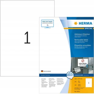 Herma Etiketten A4 wei 210x297 mm ablsb. Papier 100 St. - 10315 - Etykiety do drukarek - miniaturka - grafika 2