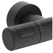 Zestawy prysznicowe - Ideal Standard Ceratherm T25 Zestaw prysznicowy ścienny termostatyczny z deszczownicą czarny mat A7546XG - miniaturka - grafika 1