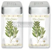 Pojemniki na przyprawy - Nuova Cer Easy life r2s SZKLANE POJEMNIKI NA SÓL I PIEPRZ - SOLNICZKA I PIEPRZNICZKA - Herbier - Zioła - miniaturka - grafika 1