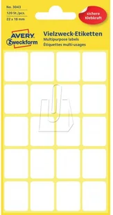 Avery Zweckform zweckform Mini etykiety w arkuszach do opisywania ręcznego 22 x 18mm białe 120 sztuk - Etykiety samoprzylepne i bloki etykiet - miniaturka - grafika 2