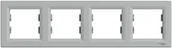 Klawisze i ramki - Schneider Ramka 4 krotna pozioma Asfora aluminiowa EPH5800461 - miniaturka - grafika 1