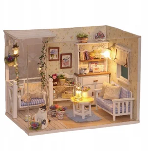 Domek dla lalek drewniany retro meble KX6993 - Domki dla lalek - miniaturka - grafika 2