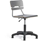 Meble do szkół i przedszkoli - AJ Produkty Krzesło LEGERE z regulacją wysokości, duże siedzisko, na płozach, H 400-520 mm, antracyt - miniaturka - grafika 1