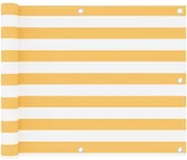 Parawany - vidaXL Parawan balkonowy, biało-żółty, 75x500 cm, tkanina Oxford vidaXL - miniaturka - grafika 1