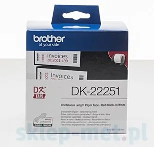 Brother Oryginał Etykieta do QL-800 | 62mm x 15.24m | czarno/czerwony druk DK22251 - Taśmy do drukarek barwiące - miniaturka - grafika 4