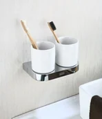 Kubki na szczoteczki do zębów - Blue Water Uchwyt LIW-56052 z dwoma kubekmi 5901730615067 - miniaturka - grafika 1