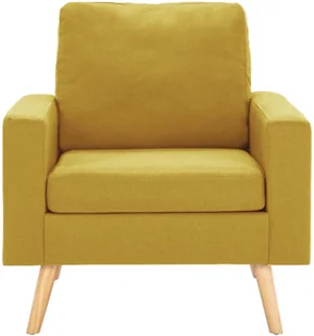 vidaXL 2-częściowy komplet wypoczynkowy, obity tkaniną, żółty - Komplety wypoczynkowe - miniaturka - grafika 6