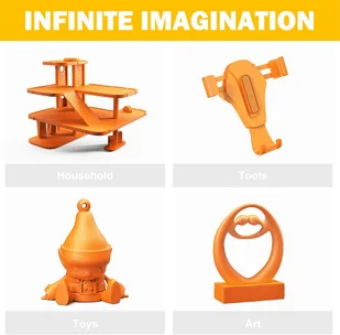 ERYONE ERYONE PLA Filament for 3D Printer 1.75mm Tolerance 0.03mm 1kg (2.2LBS)/Spool - Orange 795736EUDF - Filamenty i akcesoria do drukarek 3D - miniaturka - grafika 5