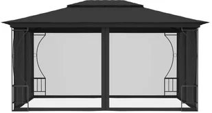 vidaXL Altana ogrodowa z zasłonami, 300x400x265 cm, antracytowa - Altany ogrodowe - miniaturka - grafika 3