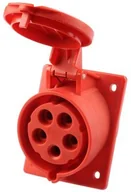 Gniazdka elektryczne - PCE Polska sp. z o.o. Gniazdo tablicowe skośne 32A 5P 400V /80x97/ czerwone IP44 TWIST 425-6 - miniaturka - grafika 1