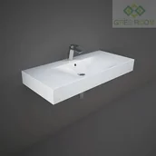 Umywalki - RAK Ceramics Ceramics DES UMYWALKA PODWIESZANA & NABLATOWA 101 X 46 CM BEZ OTWORU NA BAT. BIAŁY POŁYSK DESWB10100AWHA - miniaturka - grafika 1