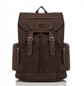 Plecaki - Plecak Męski Retro Brązowy Paolo Peruzzi T-19-BR - miniaturka - grafika 1