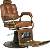 Fotele fryzjerskie - GABBIANO FOTEL BARBERSKI BOSS OLD LEATHER JASNY BRĄZOWY 126469 - miniaturka - grafika 1