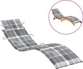 Poduszki ogrodowe - vidaXL Poduszka na leżak wzór w szarą kratę 186x58x4 cm 314172 - miniaturka - grafika 1