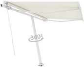 Markizy - VidaXL Lumarko Wolnostojąca, ręcznie zwijana markiza, 350x250 cm, kremowa 8720286398418 - miniaturka - grafika 1