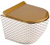 Miski WC - Lavita Miska WC wisząca Alice II Checked Gold Domino - miniaturka - grafika 1