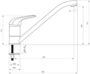 Deante Funkia BEF 060M - Baterie kuchenne - miniaturka - grafika 4