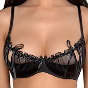 Pozostałe kosmetyki - Axami V-6451 charbon Hebe BH dla pań, wstążeczka, po jednej stronie pałeczki, regulowane ramiączka, część zestawu, najwyższa jakość, EU, bielizna damska, , 80C, , czarny, 5901797374891 - miniaturka - grafika 1