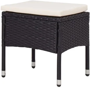 vidaXL 5-częściowy zestaw mebli ogrodowych, czarny, polirattan i szkło - Meble ogrodowe - miniaturka - grafika 4