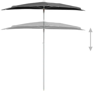 vidaXL Półokrągły parasol ogrodowy na słupku, 180x90 cm, antracytowy vidaXL - Parasole ogrodowe - miniaturka - grafika 5