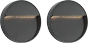 Lampy ogrodowe - vidaXL Lampy ścienne zewnętrzne LED, 2 szt., 3 W, czarne, okrągłe - miniaturka - grafika 1