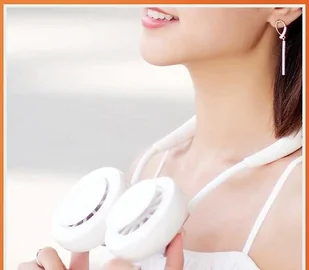 Wentylator Hurtel Przenośny wentylator wiatrak na szyję akumulator 1800 mAh + kabel micro USB niebieski 61412-0 - Wentylatory - miniaturka - grafika 10