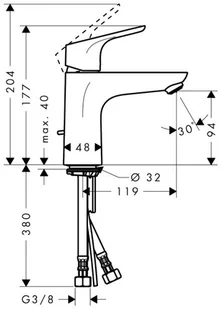 Hansgrohe Focus 100 31621000 - Baterie umywalkowe - miniaturka - grafika 2