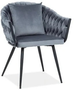 Krzesło tapicerowane NUVO VELVET szare - Krzesła - miniaturka - grafika 2